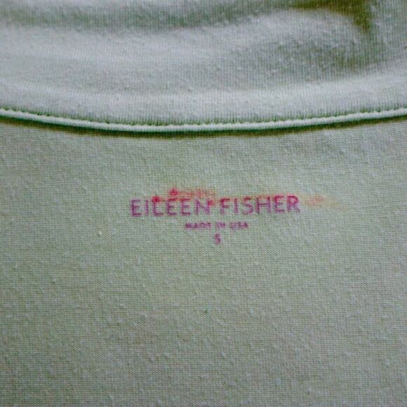 Eileen Fisher Size S Organic Cotton Jersey Zip Jacket Light Green - Picture 10 of 12